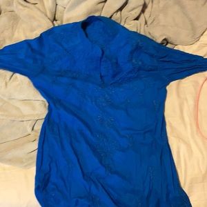 Blue long sleeve blouse